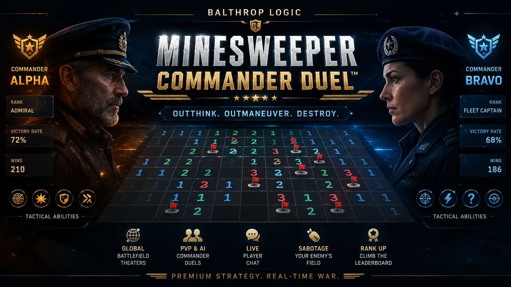 Minesweeper Commander Duel premium online multiplayer battlefield hero image