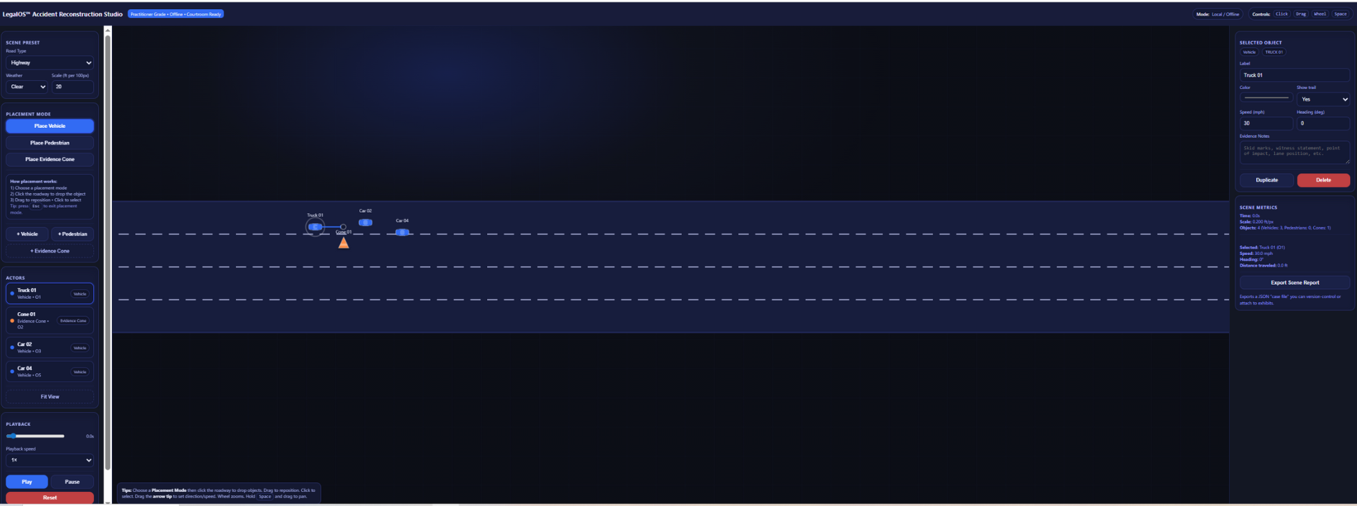 Scene editor screenshot